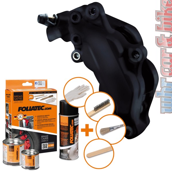 Foliatec 2176 Bremssattel Lack Set matt schwarz midnight black hitzebeständig