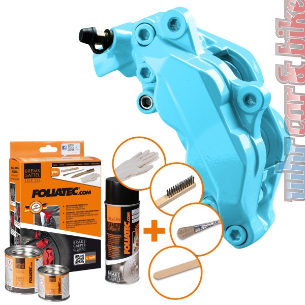 Foliatec 2178 Bremssattel Lack Set blau sky blue himmelblau 7-tlg hitzebeständig