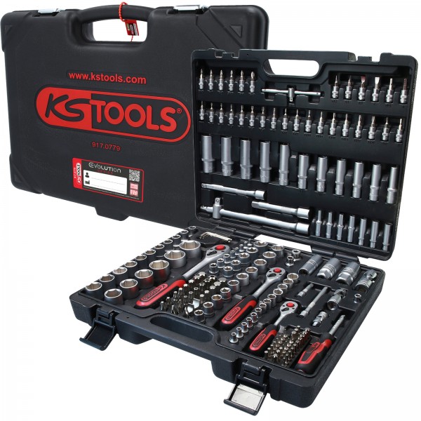 KS Tools Steckschlüsselsatz 179tlg 1/4" 3/8" 1/2" Nusskasten Metallverschlüsse
