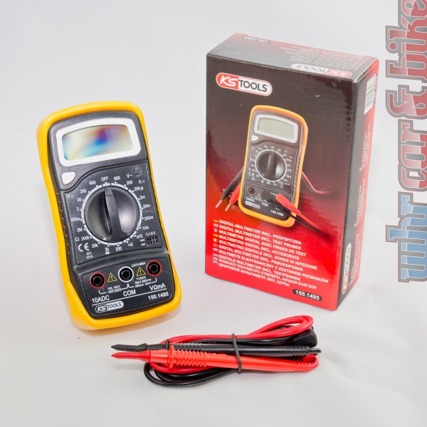 KS Tools Digital Multimeter inkl. Prüfspitzen Durchgangsprüfer Stromprüfer