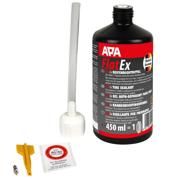 Reifendichtmittel FlatEx 450ml für Autoreifen APA Reifenpannenset by Terra-S