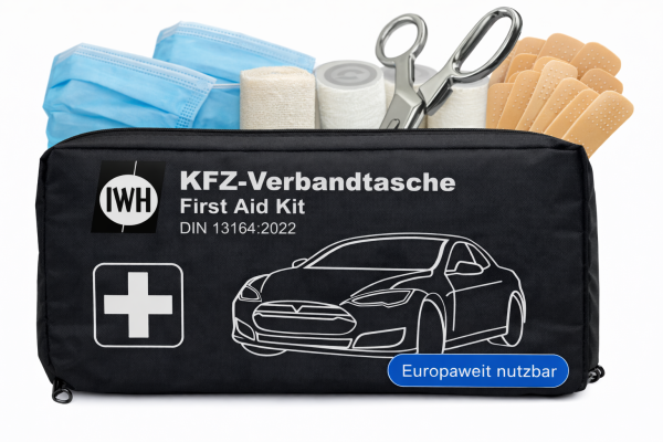 2x Auto Verbandtasche Verbandskasten neue Norm KFZ MHD 12/2030 DIN13164:2022