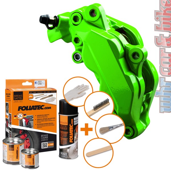 Foliatec 2166 Bremssattel Lack Set power green grün 7-tlg hitzebeständig