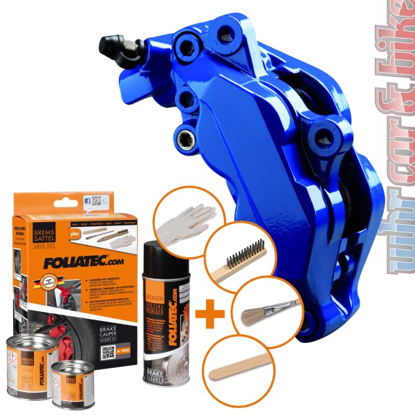 Foliatec 2162 Bremssattel Lack Set RS-Blue blau glänzend 7-tlg hitzebeständig