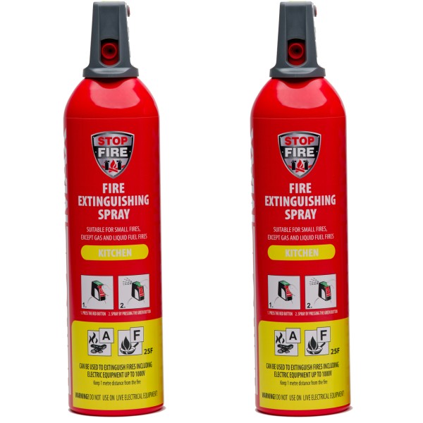 Feuerlöschspray Küche A 25F 2x750ml IWH Feuerlöscherspray ohne Fluor MHD 04/2028