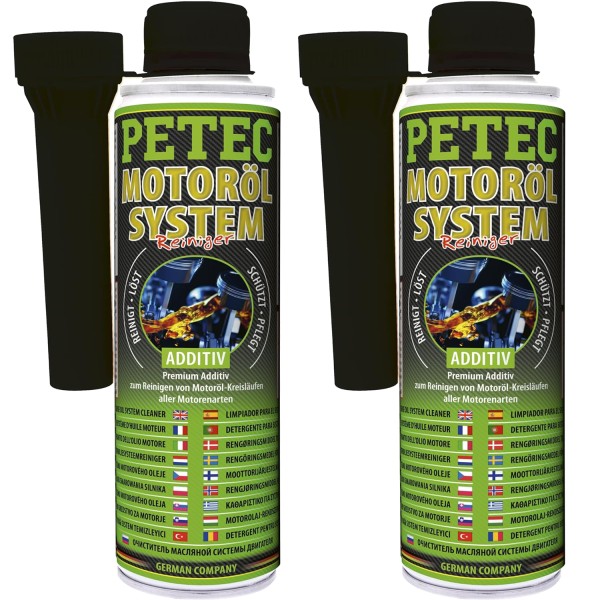 Petec Motorölsystemreiniger Motorspülung 2x 300ml Öl Additiv Benziner & Diesel