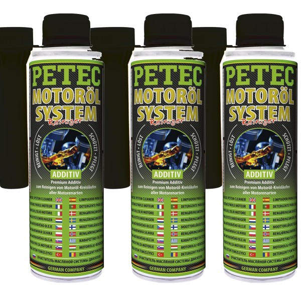 Petec Motorölsystemreiniger Motorspülung 3x 300ml Öl Additiv Benziner & Diesel