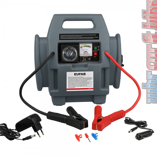 mobile Starthilfe Power-Pack 12V Eufab 300A / 600A Stromquelle 18 bar Kompressor