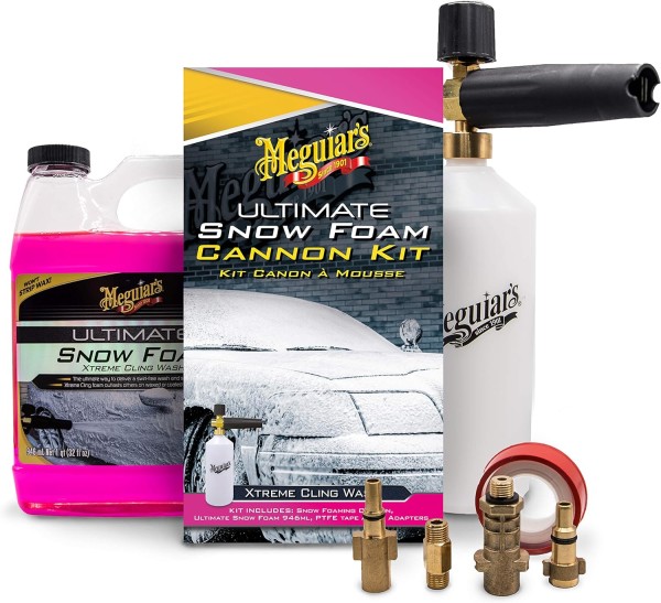 Meguiar's Ultimate Snow Foam Cannon Kit Schaumkanone + Xtreme Cling Wash Shampoo