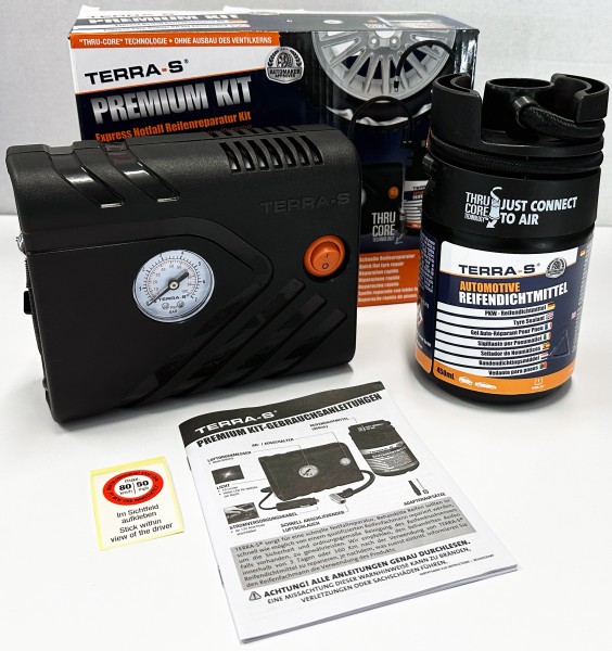 Reifenpannenset Reifendichtmittel Kompressor 450ml Terra-S Premium Kit VT