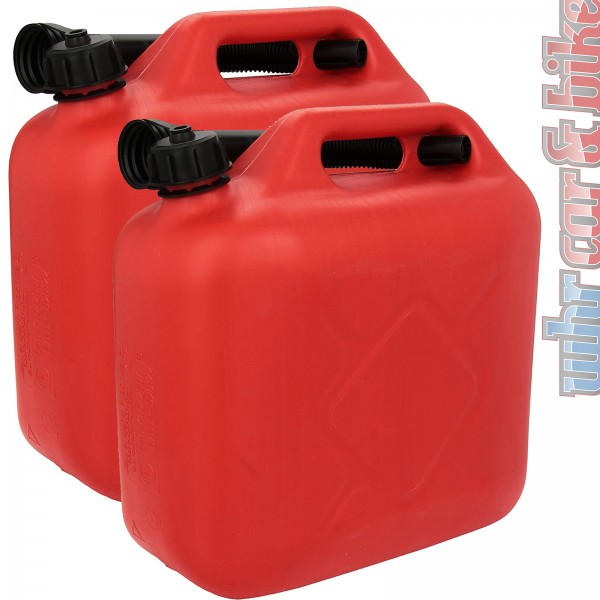 2x HP Kraftstoffkanister Benzinkanister Kunststoff 10L rot GGVS Benzin Diesel