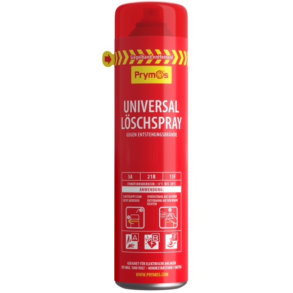 Prymos Feuerlöschspray Universal 625ml 5A/21B/15F Löschspray Feuerlöscherspray