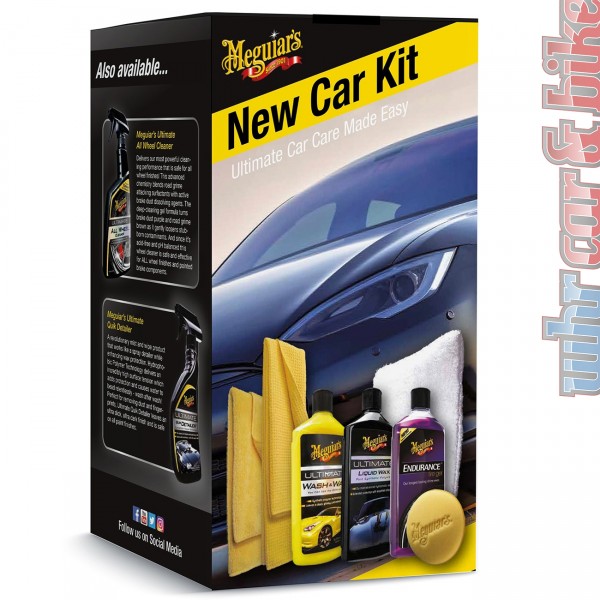 Meguiars New Car Kit 7-tlg. Tire Gel, Ultimate Liquid Wax, Wash & Wax + Zubehör