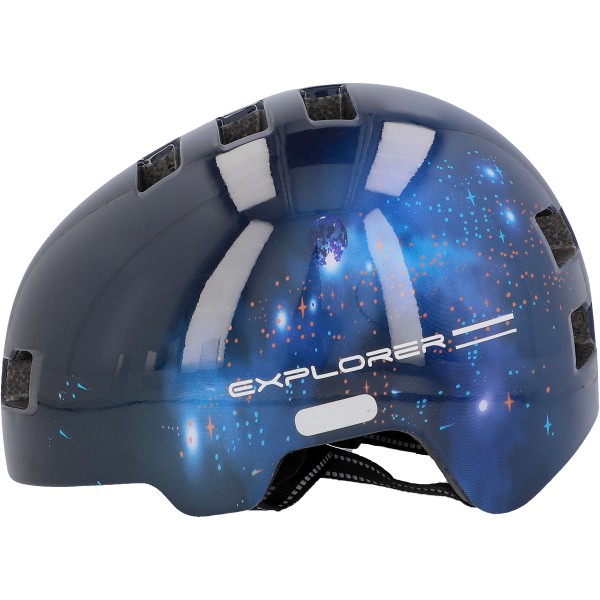 Fischer Kinder Fahrradhelm mit LED Rücklicht PLUS+ BMX Universe S/M 54-58cm