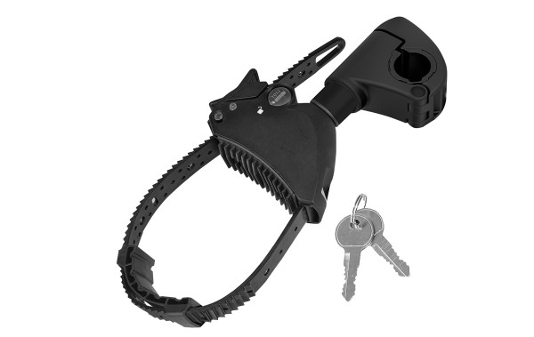 Strap-Rahmenhalter schwarz kurz Eufab Ø 25+30mm abschließbar für Fahrradträger