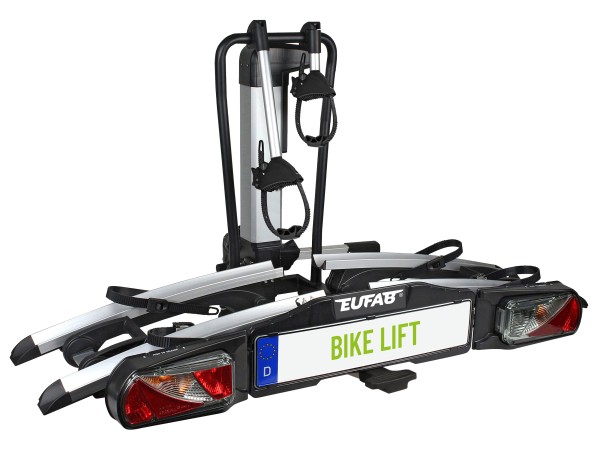 Fahrradträger Heckträger Eufab BIKE LIFT für 2 Fahrräder mit Strap-Rahmenhalter