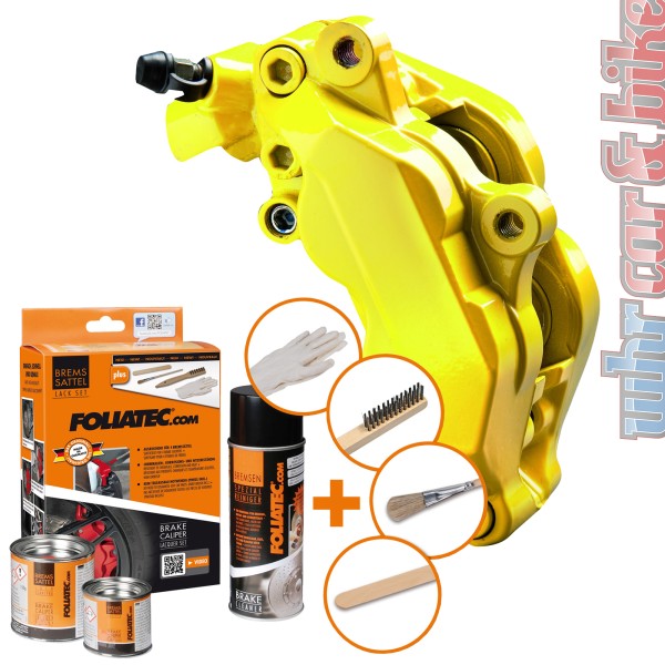 Foliatec 2161 Bremssattel Lack Set speed yellow gelb 7-tlg hitzebeständig