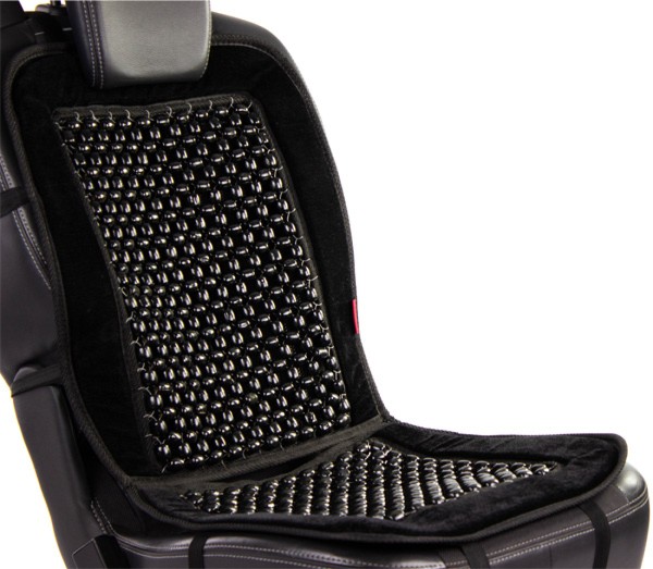 Heyner Premium Holzkugel Sitzaufleger schwarz Massage Sitzauflage Holzperlen 45x90cm