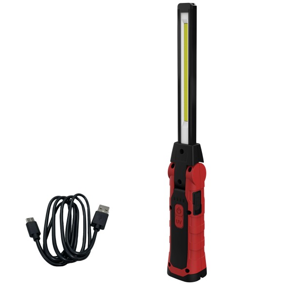 Serenco LED Akku Arbeitslampe 2in1 UV-Lecksuchlampe Inspektionsleuchte 1000lm