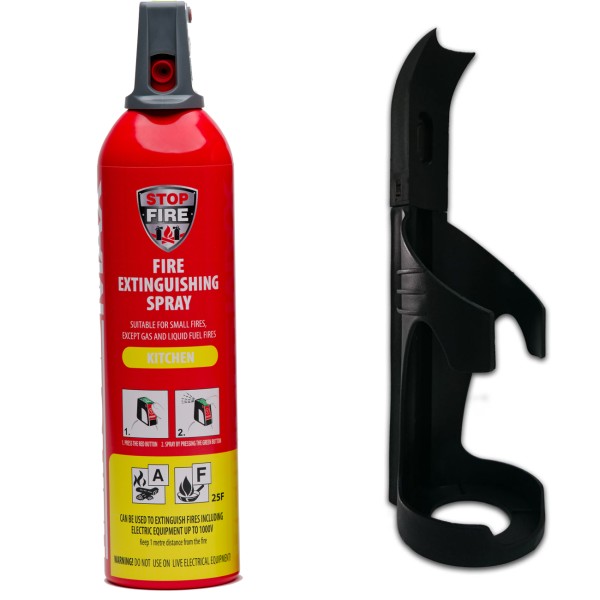 Feuerlöschspray Küche + Halterung A 25F 750ml IWH Feuerlöscherspray MHD 04/2028