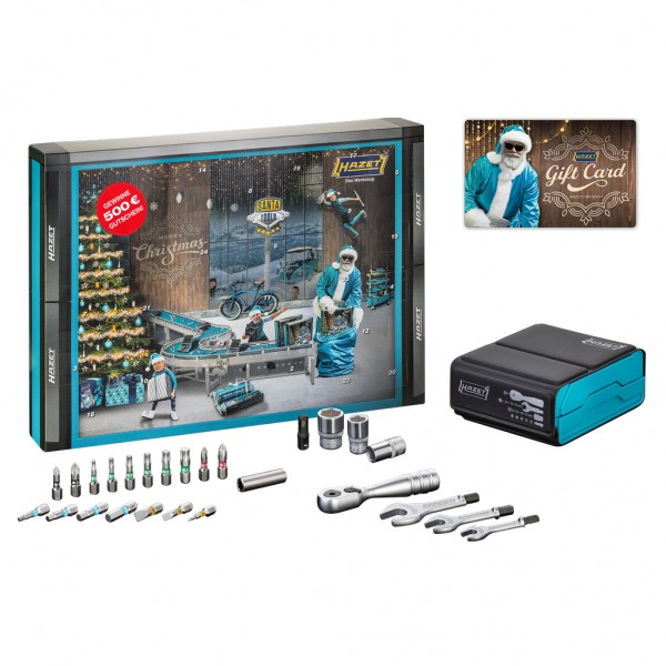 Hazet Adventskalender Santa Tools 2021 26tlg. Premium Qualitätswerkzeuge Tasche