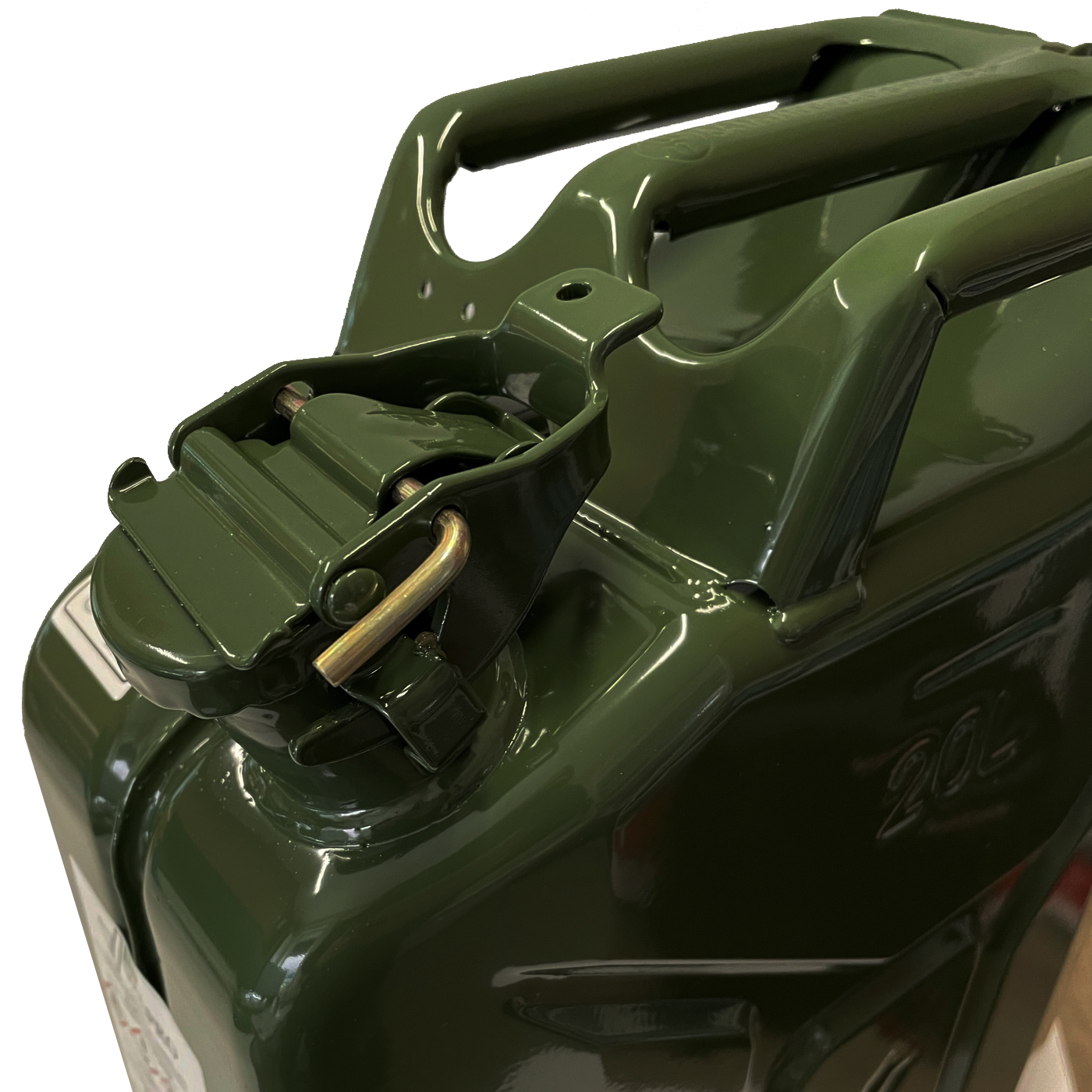 Benzinkanister Metall 20L olivgrün Kraftstoffkanister inkl. Ausgießer  flexibel