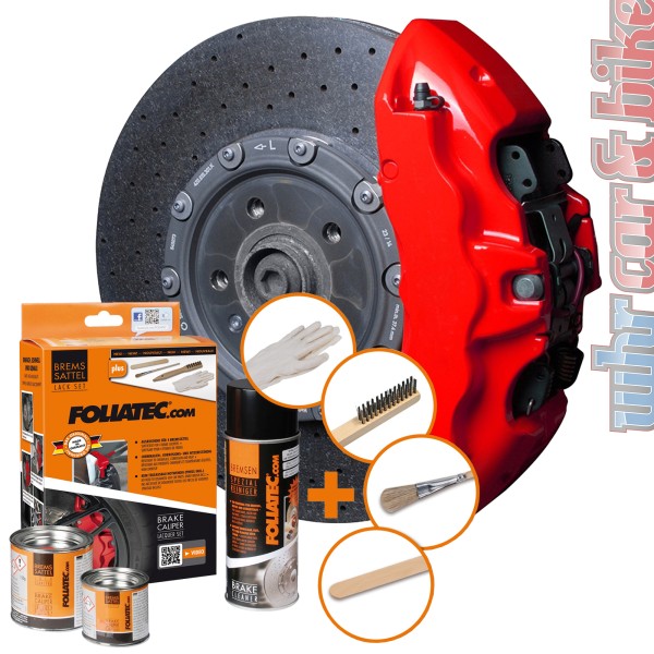 Foliatec 2194 Bremssattel Lack Set performance red rot 7-tlg hitzebeständig