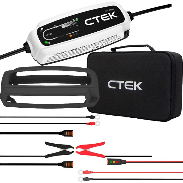 CTEK Batterieladegerät KIT CT5 TIME TO GO 12V 5A inkl. Tasche Indicator + Bumper