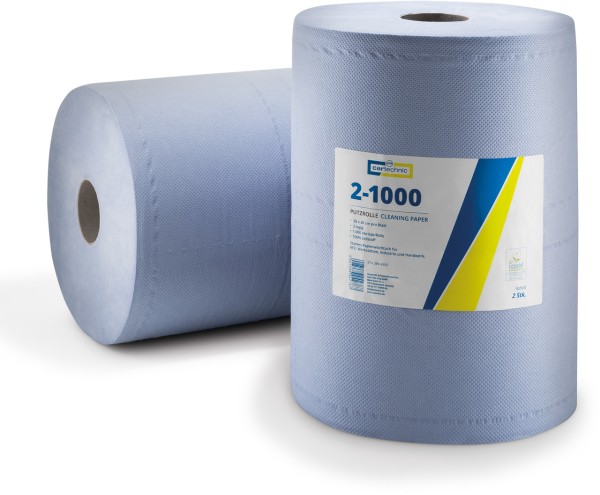 Cartechnic Putzrolle Papier-Rolle blau 2-lagig 500 Abrisse perforiert 37x34cm