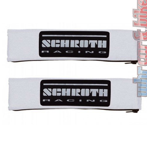 2x Schroth Gurtpolster Racing 2 Zoll 50mm Gurtschoner silber - schwarz