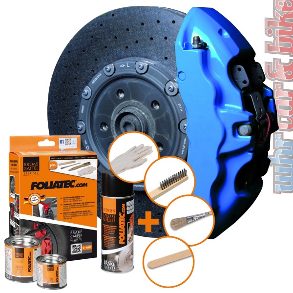 Foliatec 2188 Bremssattel Lack Set GT Blue blau glänzend 7-tlg hitzebeständig