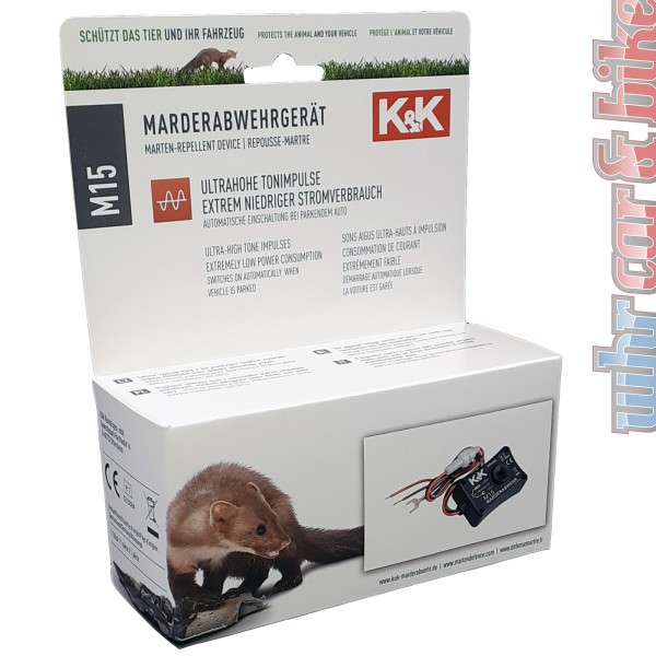 K&K Ultraschall Marderabwehrgerät M15 Marderschutz 12V KFZ Marderschreck kompakt