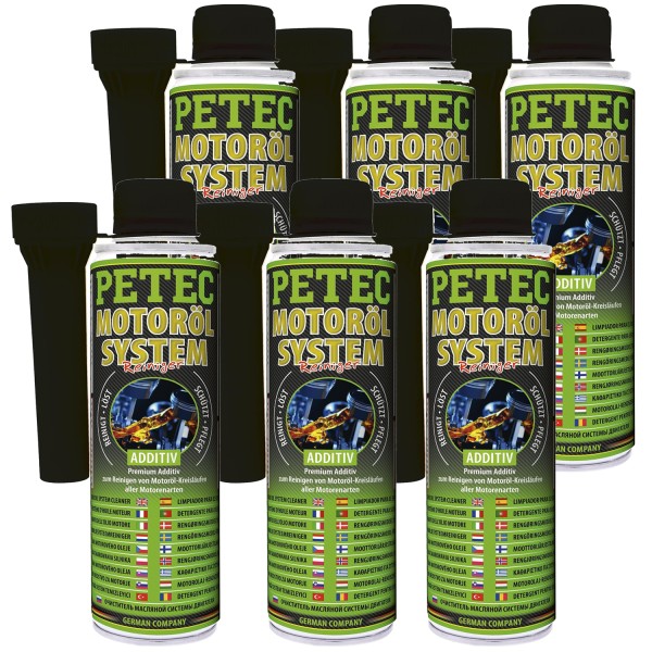 Petec Motorölsystemreiniger Motorspülung 6x 300ml Öl Additiv Benziner & Diesel