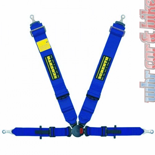 Schroth Profi II-FE asm 4-Punkt Gurt Sportgurt blau links Ausklinkbeschläge