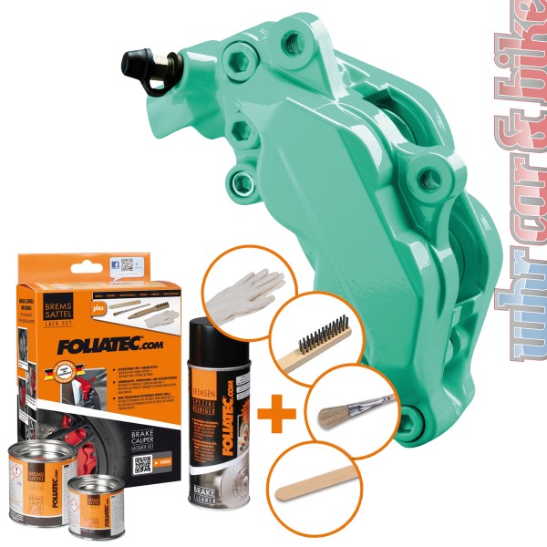 Foliatec 2174 Bremssattel Lack Set türkis ocean turquoise 7-tlg hitzebeständig