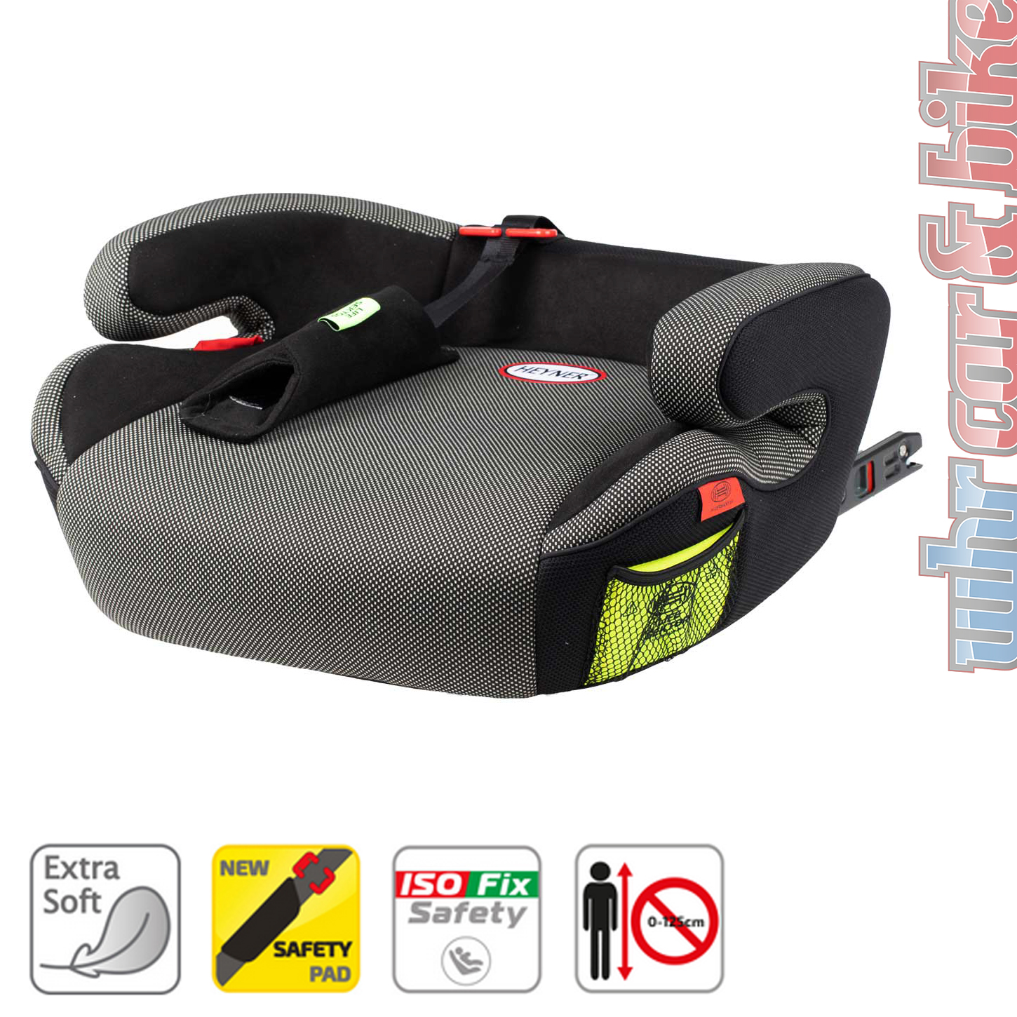 Heyner Auto Kindersitz ISOFIX Sitzerhöhung capsula SafeUpFix Comfort XL  schwarz