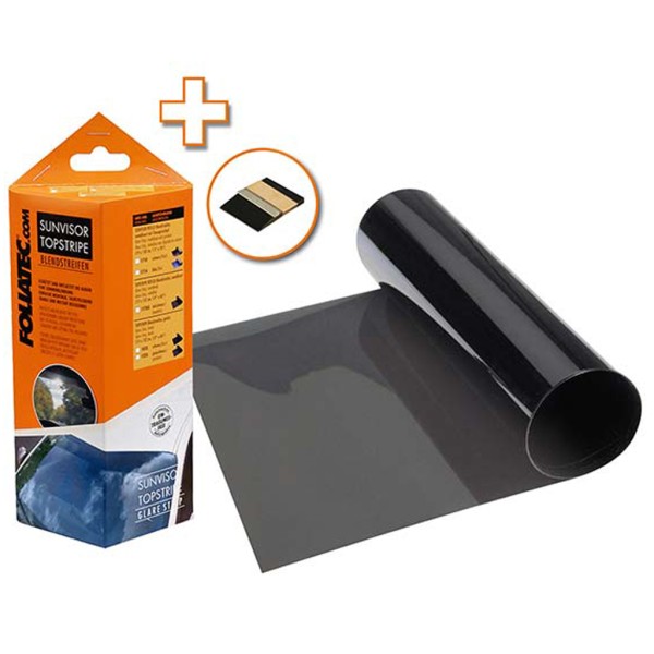 Foliatec Sonnenblendstreifen Tönung schwarz Sonnenschutz Topstripe 15x152cm