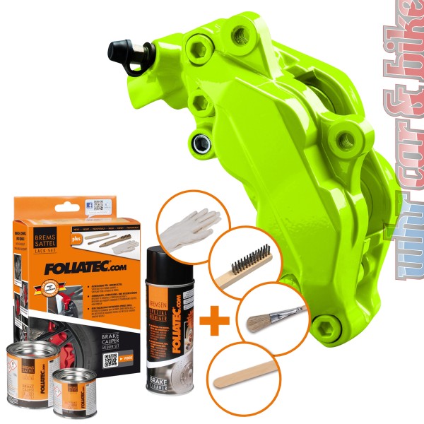 Foliatec 2177 Bremssattel Lack Set toxic green grün 7-tlg hitzebeständig